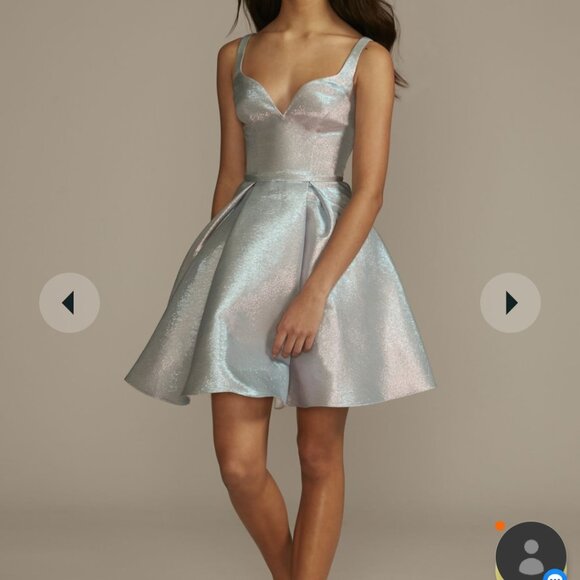 FIFTEEN ROSES, exclusively at David's Bridal Dresses & Skirts - Iridescent metallic fit-and-flare damas dress